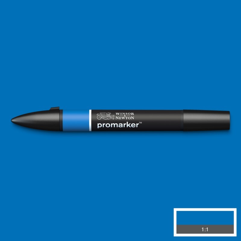 Lihová fixa WINSOR & NEWTON Promarker Fine & Chisel, TRUE BLUE (B555)