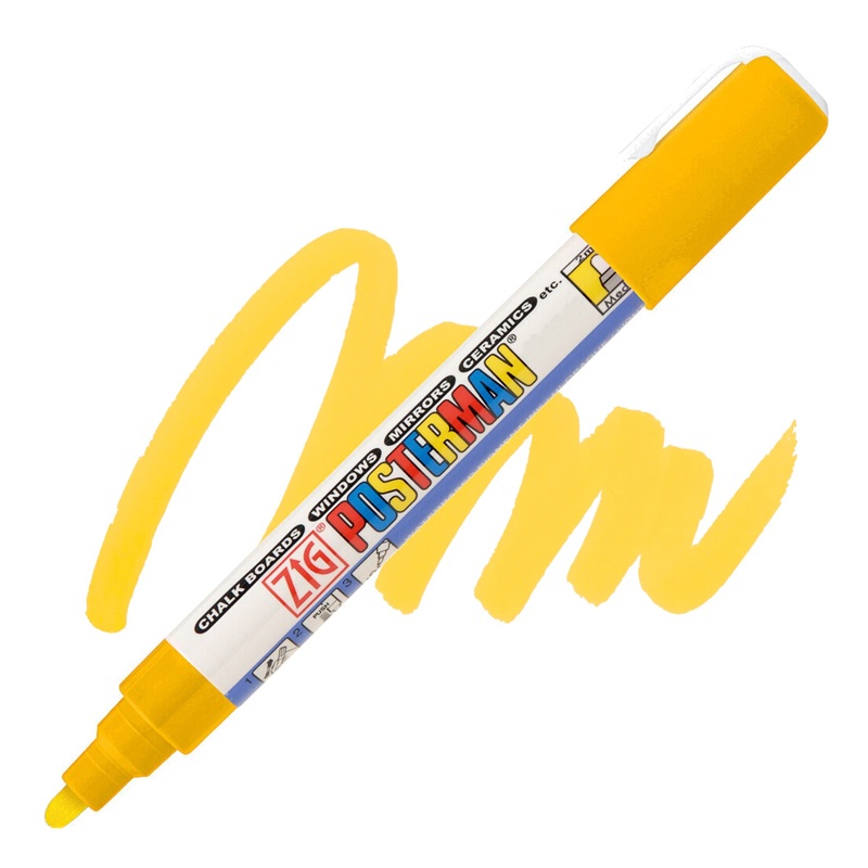 Akrylová fixa KURETAKE ZIG Posterman 2 mm, Yellow (050)