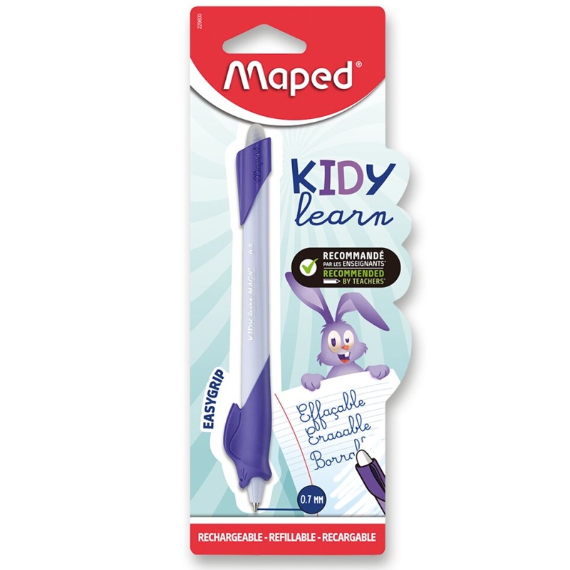 Gumovací pero MAPED Kidy Learn, fialové