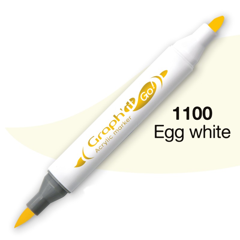 Akrylová fixa GRAPH'IT oboustranná Brush & Fine, Egg White (1100)