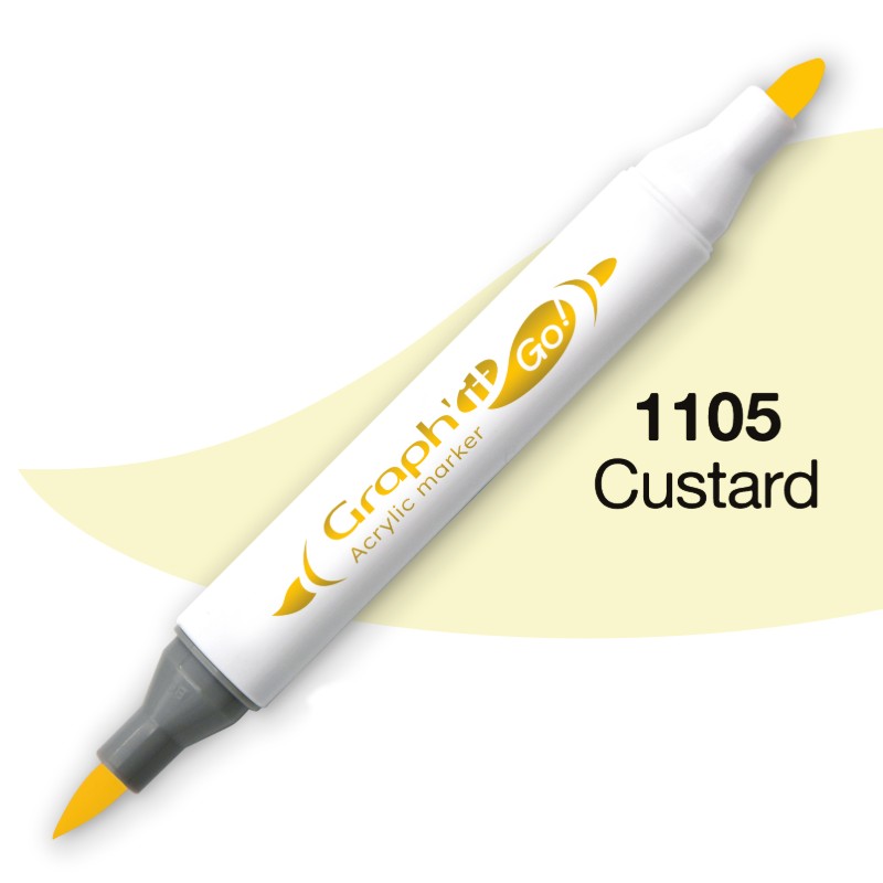Akrylová fixa GRAPH'IT oboustranná Brush & Fine, Custard (1105)