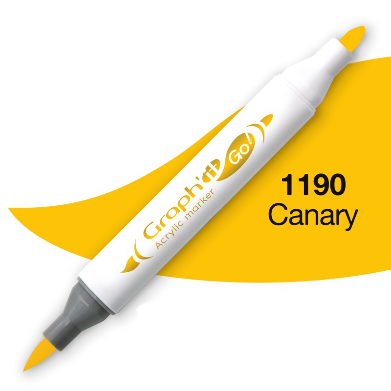 Akrylová fixa GRAPH'IT oboustranná Brush & Fine, Canary (1190)