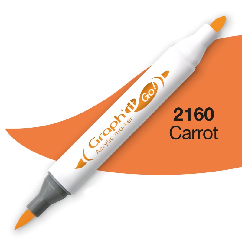 Akrylová fixa GRAPH'IT oboustranná Brush & Fine, Carrot (2160)