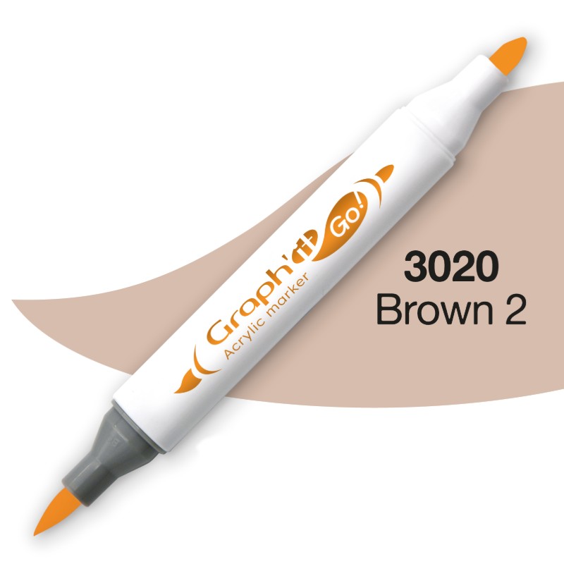Akrylová fixa GRAPH'IT oboustranná Brush & Fine, Brown 2 (3020)