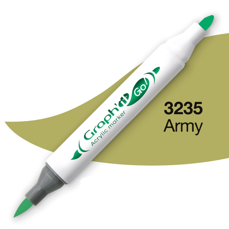 Akrylová fixa GRAPH'IT oboustranná Brush & Fine, Army (3235)