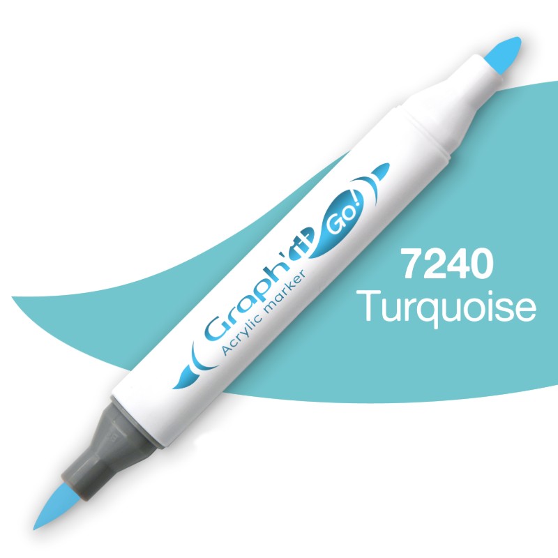 Akrylová fixa GRAPH'IT oboustranná Brush & Fine, Turquoise (7240)