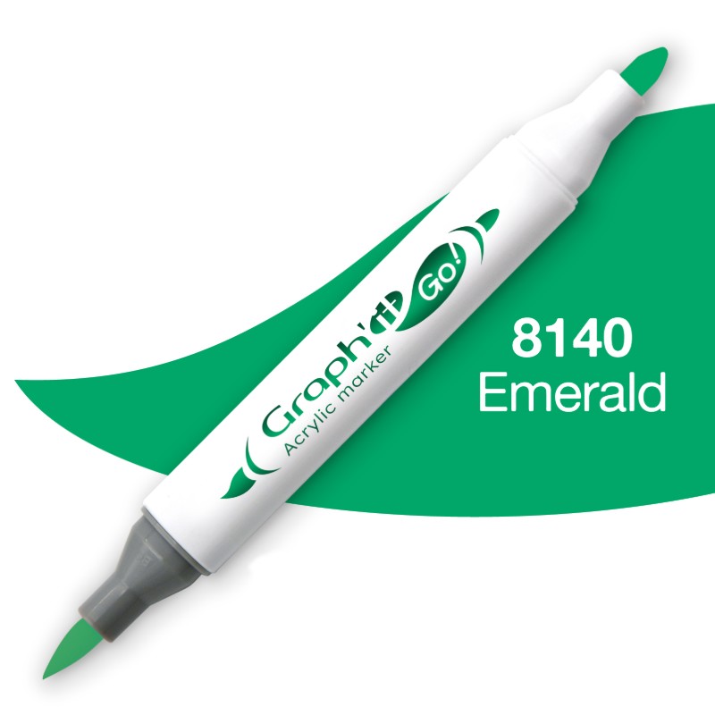 Akrylová fixa GRAPH'IT oboustranná Brush & Fine, Emerald (8140)