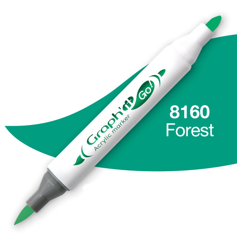 Akrylová fixa GRAPH'IT oboustranná Brush & Fine, Forest (8160)