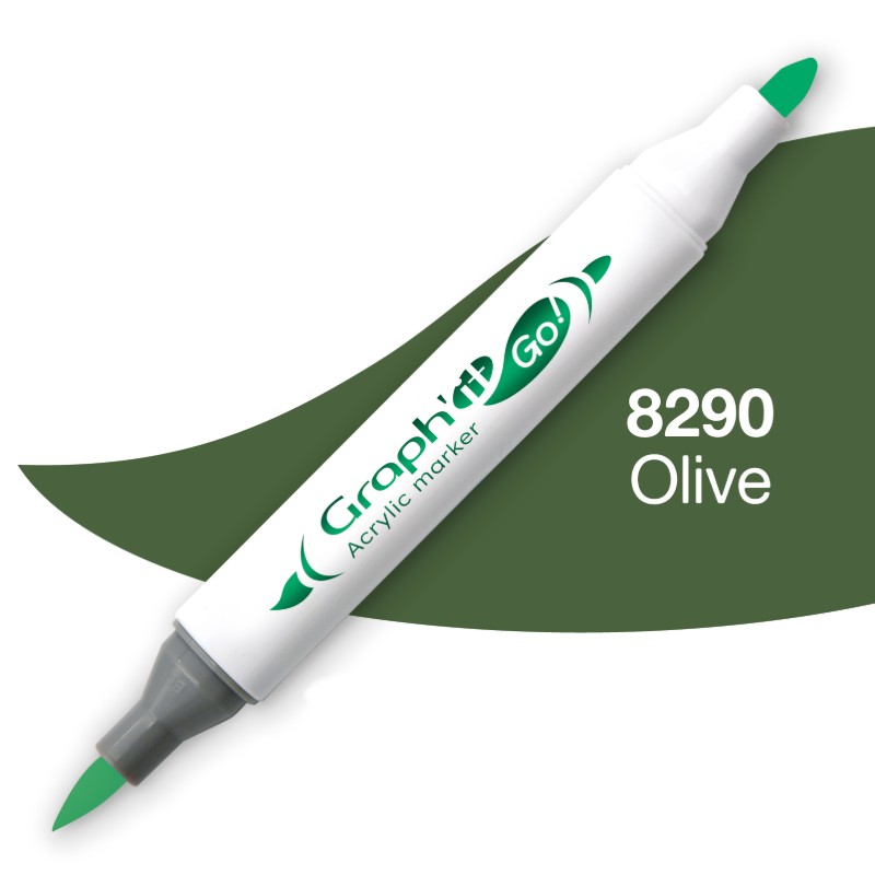 Akrylová fixa GRAPH'IT oboustranná Brush & Fine, Olive (8290)