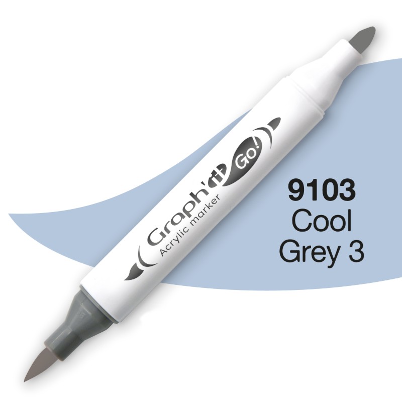 Akrylová fixa GRAPH'IT oboustranná Brush & Fine, Cool Grey 3 (9103)