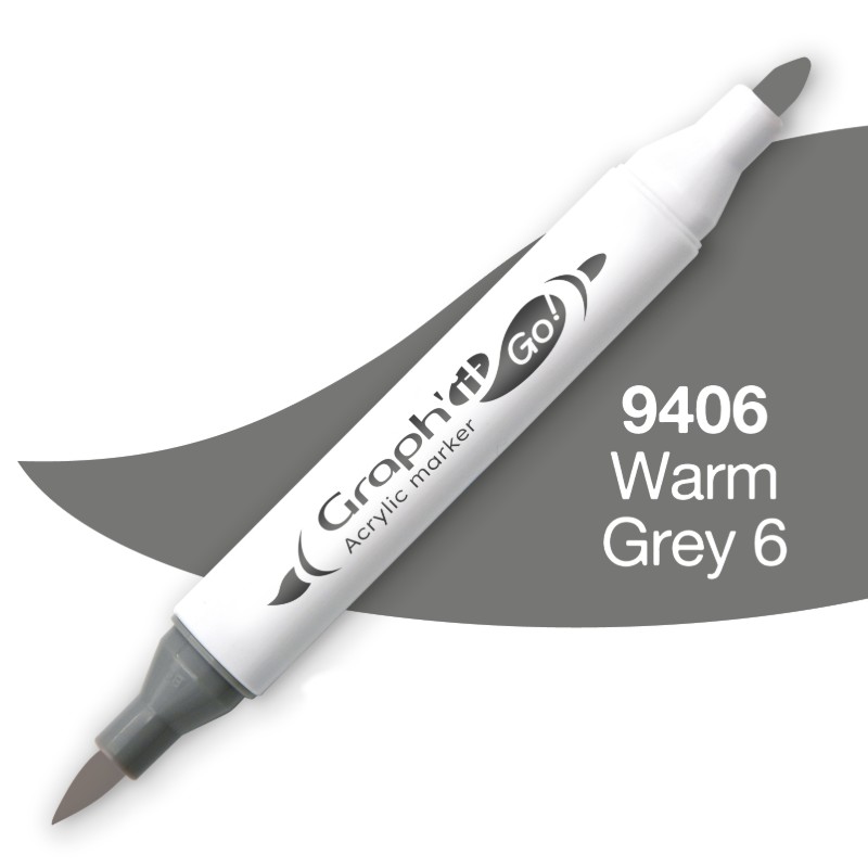 Akrylová fixa GRAPH'IT oboustranná Brush & Fine, Warm Grey 6 (9406)