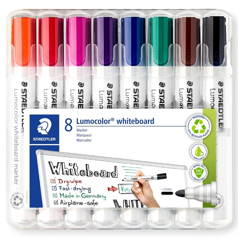 Fixy na bílé tabule STAEDTLER Lumocolor 2 mm, 8 ks