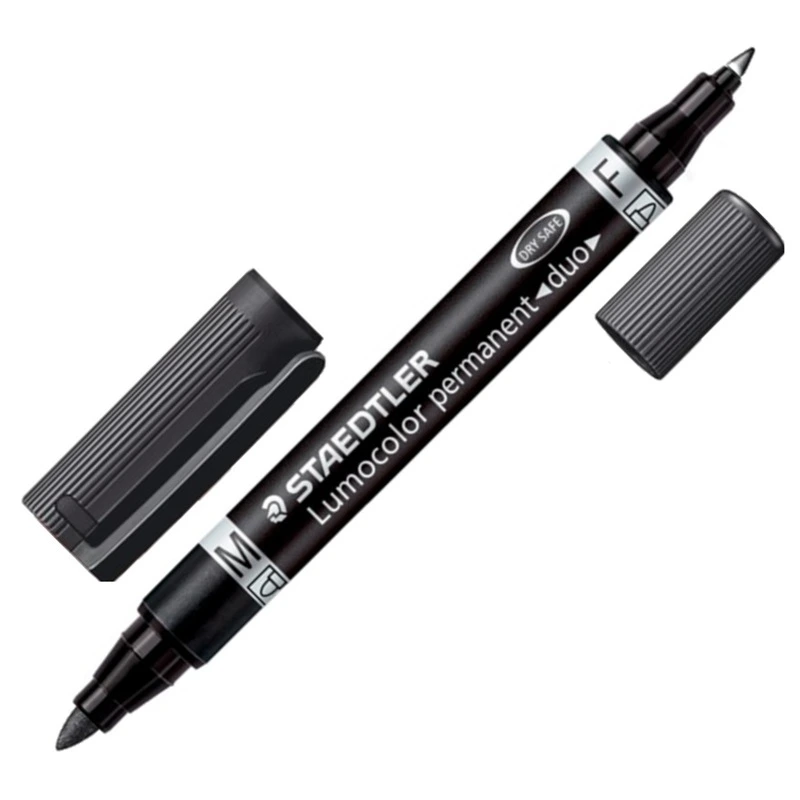 Fixa STAEDTLER permanentní Lumocolor Duo 0,6-1,5 mm, černá