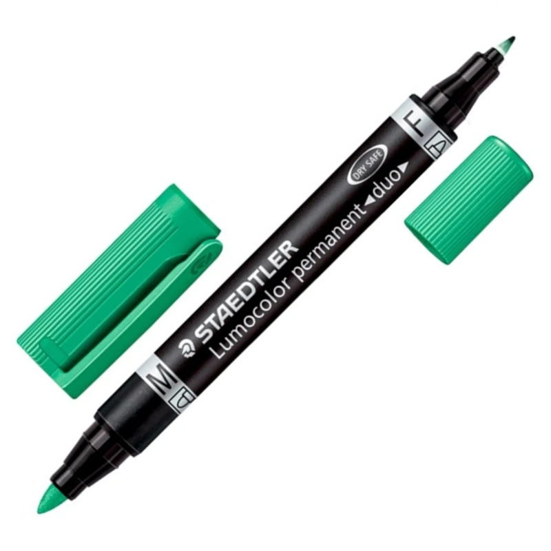 Fixa STAEDTLER permanentní Lumocolor Duo 0,6-1,5 mm, zelená