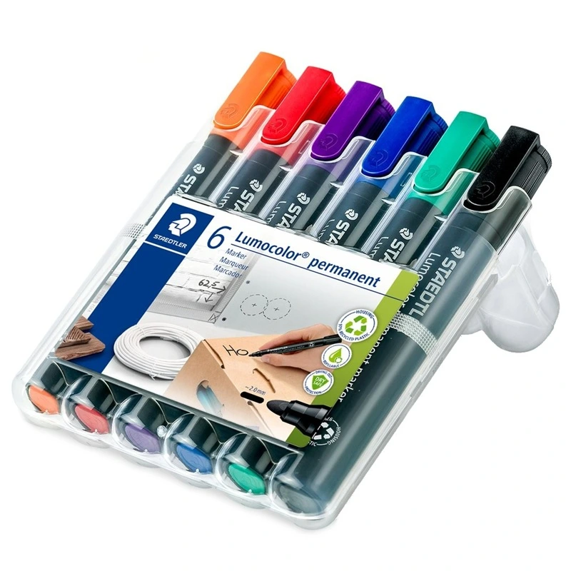 Fixy STAEDTLER permanentní Lumocolor 2 mm, 6 ks