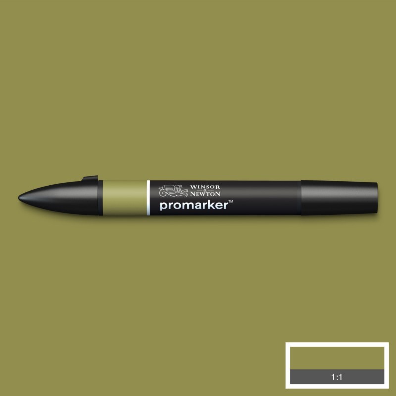 Lihová fixa WINSOR & NEWTON Promarker Fine & Chisel, OLIVE GREEN (Y724)