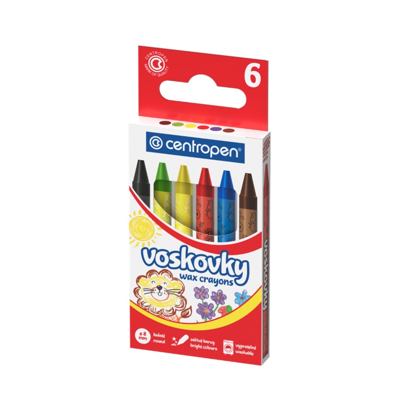 Voskové pastelky CENTROPEN 9530/6, 6 ks