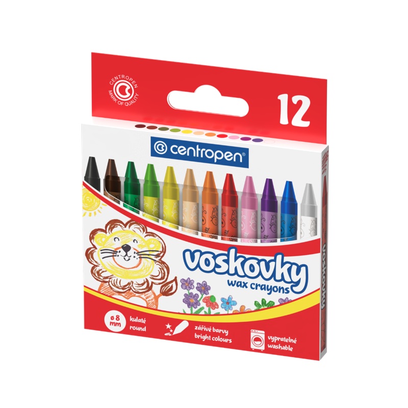 Voskové pastelky CENTROPEN 9530/12, 12 ks
