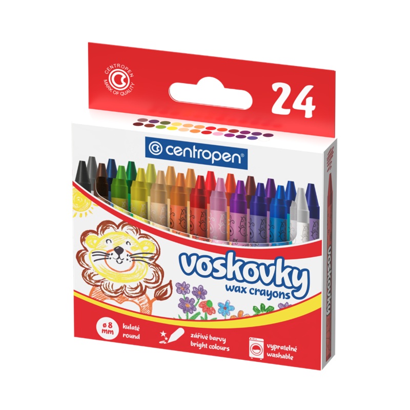 Voskové pastelky CENTROPEN 9530/24, 24 ks