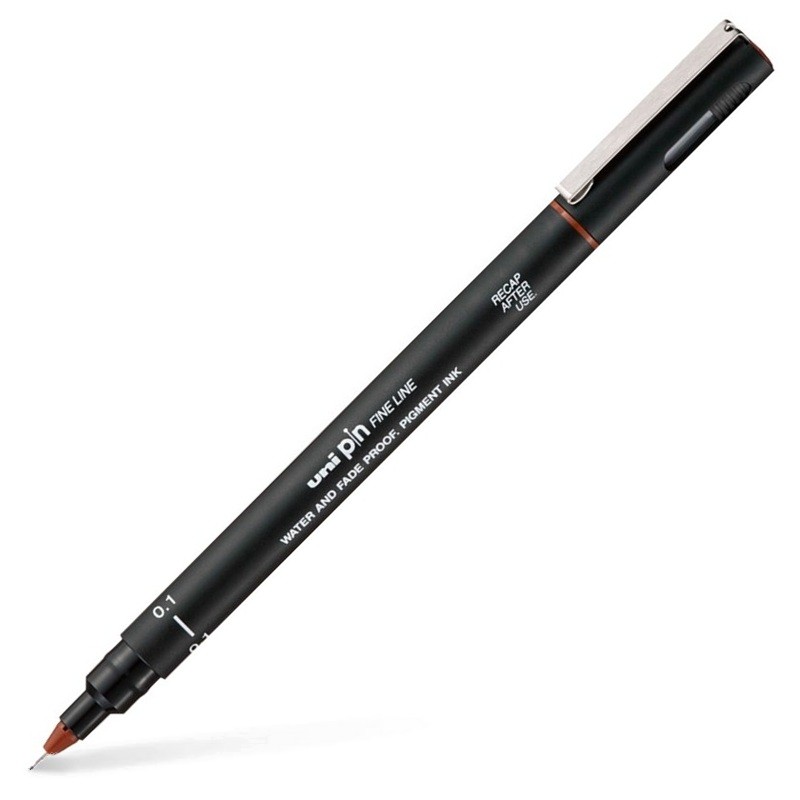 Liner UNI PIN fine, hnědý 0,1 mm