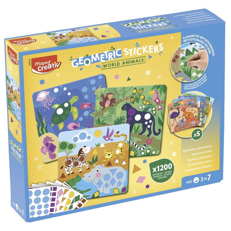 Kreativní sada MAPED CREATIV Geometric Stickers samolepky, Zvířátka