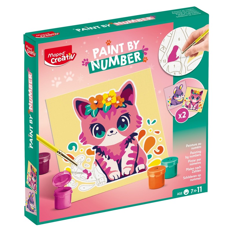 Kreativní sada MAPED CREATIV Malování podle čísel, Kočka a králík