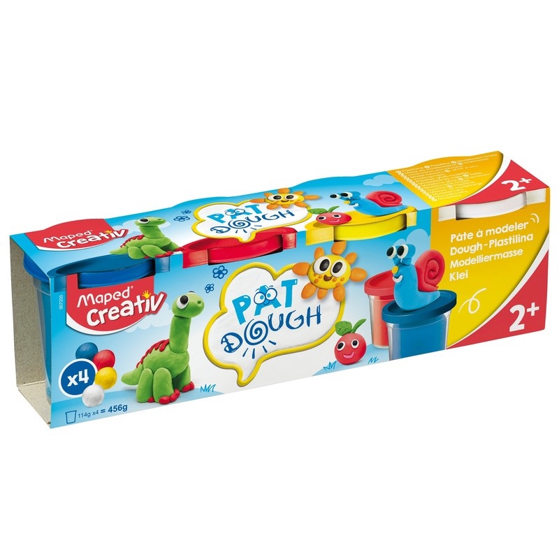Modelovací hmota MAPED CREATIV Pat Dough, 4ks základní barvy