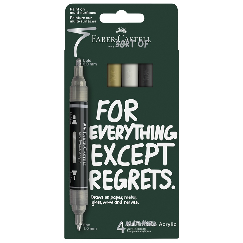 Akrylové fixy FABER-CASTELL Multimark, 4 ks Classic
