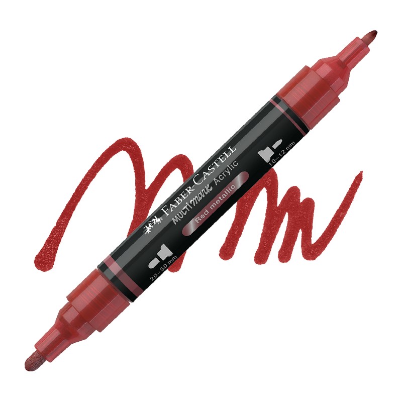 Akrylová fixa FABER-CASTELL Multimark, Metallic Red (296)
