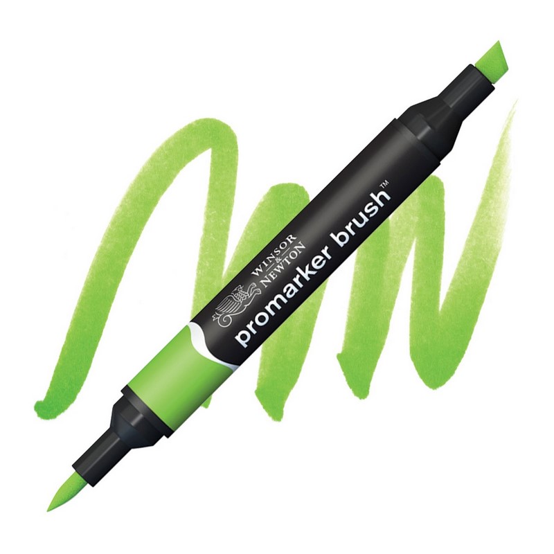Lihová fixa WINSOR & NEWTON Promarker Brush & Chisel, BRIGHT GREEN (G267)