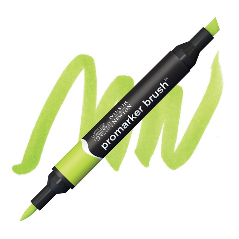 Lihová fixa WINSOR & NEWTON Promarker Brush & Chisel, LIME GREEN (G178)