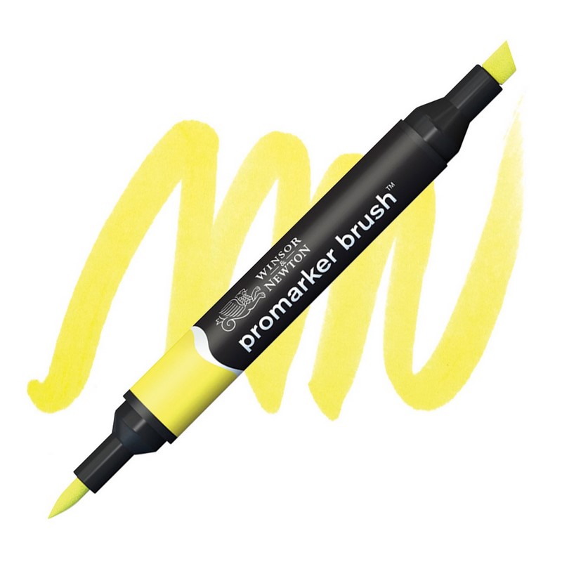 Lihová fixa WINSOR & NEWTON Promarker Brush & Chisel, LEMON (Y747)