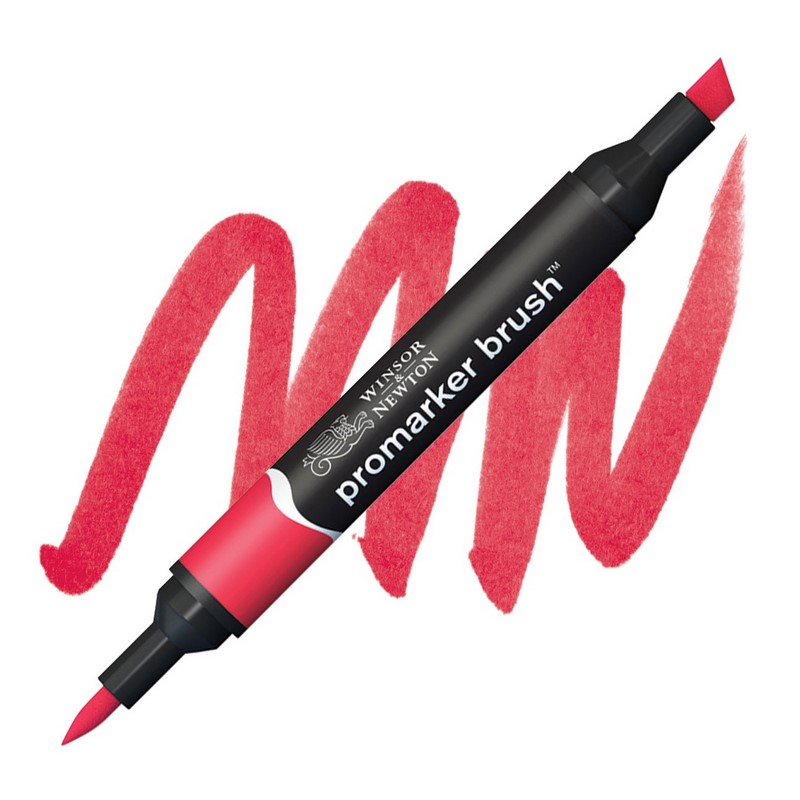 Lihová fixa WINSOR & NEWTON Promarker Brush & Chisel, RED (R666)