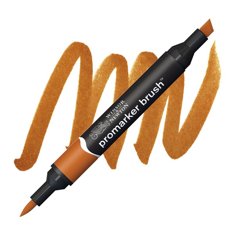 Lihová fixa WINSOR & NEWTON Promarker Brush & Chisel, SADDLE BROWN (O345)