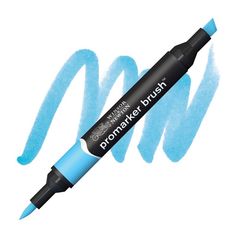 Lihová fixa WINSOR & NEWTON Promarker Brush & Chisel, SKY BLUE (B137)