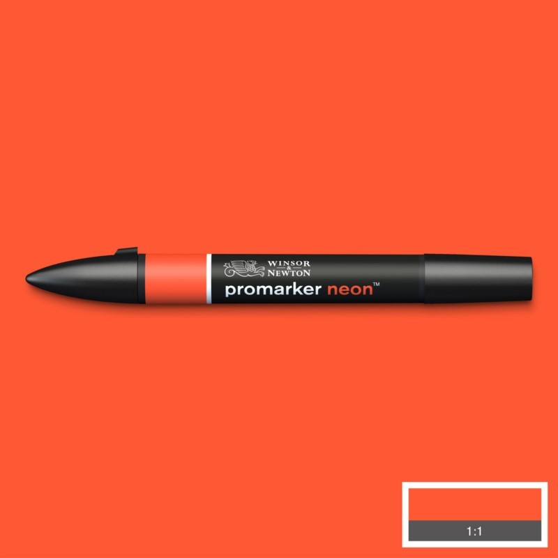 Pigmentová fixa WINSOR & NEWTON Promarker Fine & Round, NEON SPARK RED