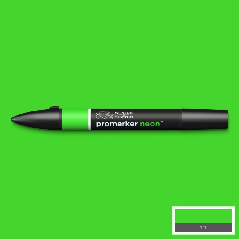 Pigmentová fixa WINSOR & NEWTON Promarker Fine & Round, NEON GLOWING GREEN