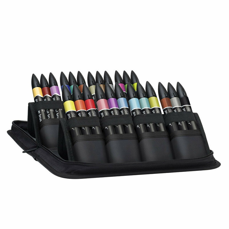 Pigmentové fixy WINSOR & NEWTON Promarker MIX, 24ks v penále