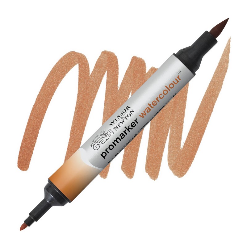 Akvarelová fixa WINSOR & NEWTON Promarker Brush & Fine, 074 BURNT SIENNA
