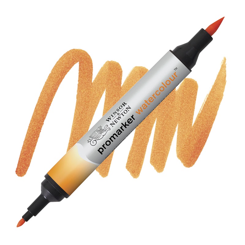 Akvarelová fixa WINSOR & NEWTON Promarker Brush & Fine, 090 CADMIUM ORANGE HUE