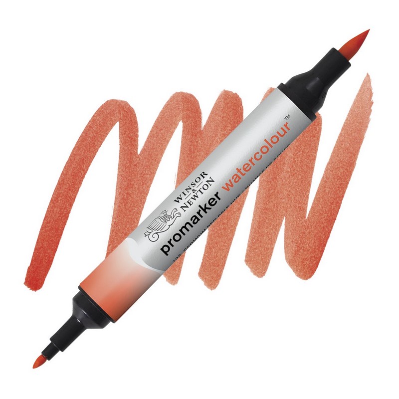 Akvarelová fixa WINSOR & NEWTON Promarker Brush & Fine, 103 CADMIUM RED PALE HUE