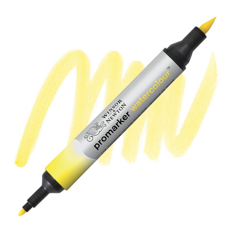 Akvarelová fixa WINSOR & NEWTON Promarker Brush & Fine, 119 CADMIUM YELLOW PALE HUE