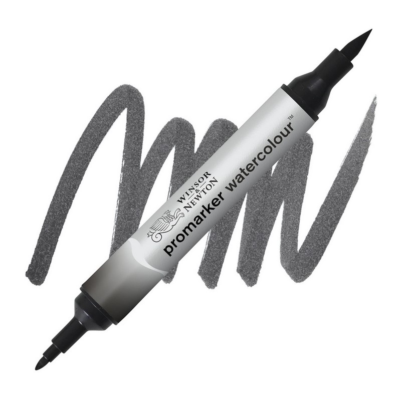 Akvarelová fixa WINSOR & NEWTON Promarker Brush & Fine, 337 LAMP BLACK