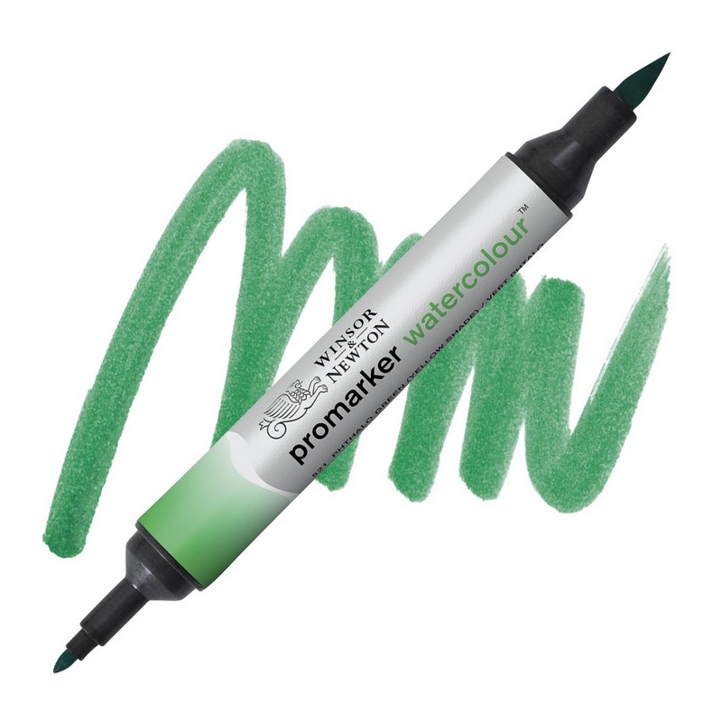 Akvarelová fixa WINSOR & NEWTON Promarker Brush & Fine, 521 PHTALO GREEN YELL SHADE