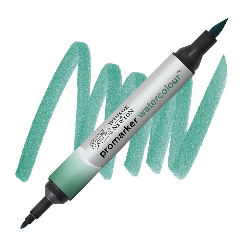 Akvarelová fixa WINSOR & NEWTON Promarker Brush & Fine, 522 PHTALO GREEN