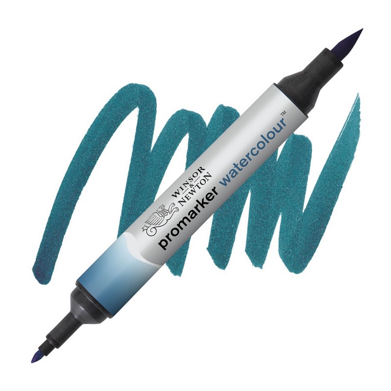Akvarelová fixa WINSOR & NEWTON Promarker Brush & Fine, 654 TURQUOISE