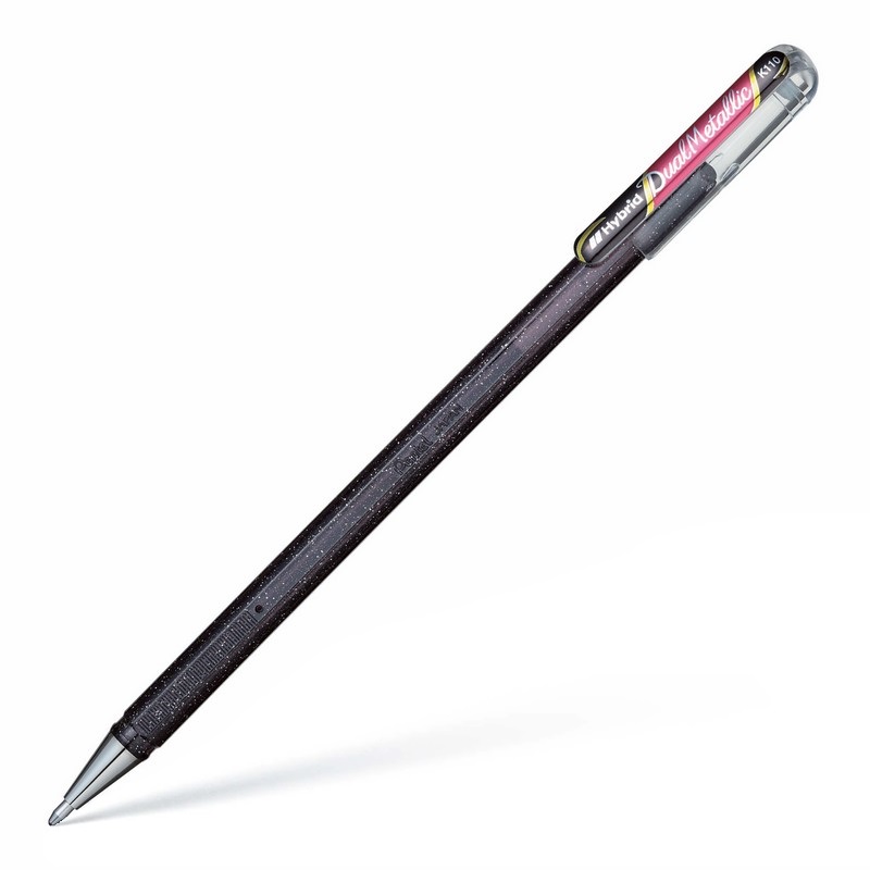 PENTEL gelový roller Hybrid Dual Metallic, černý / červený