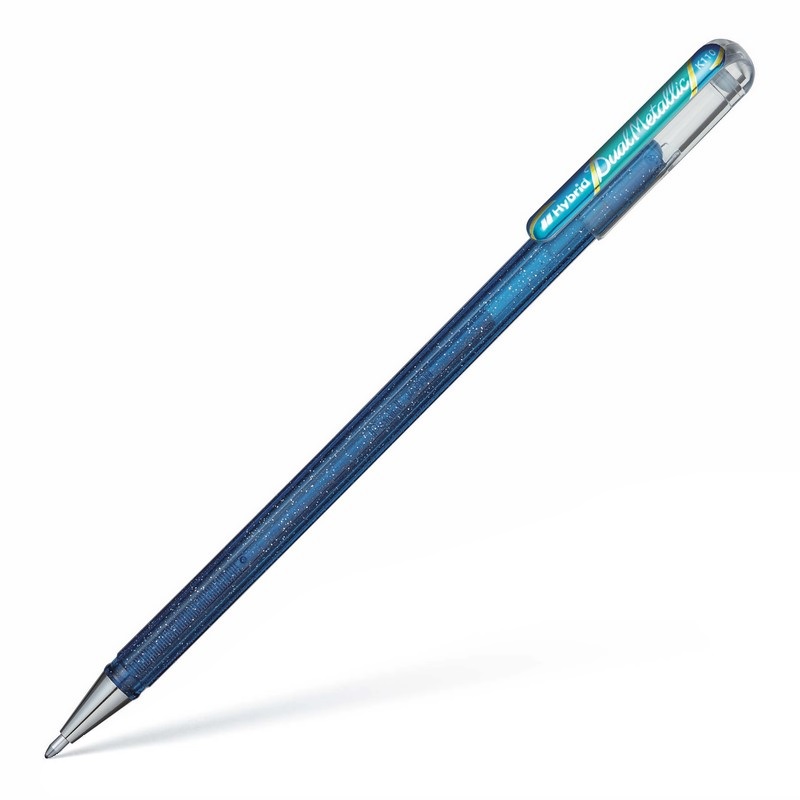 PENTEL gelový roller Hybrid Dual Metallic, modrý / zelený
