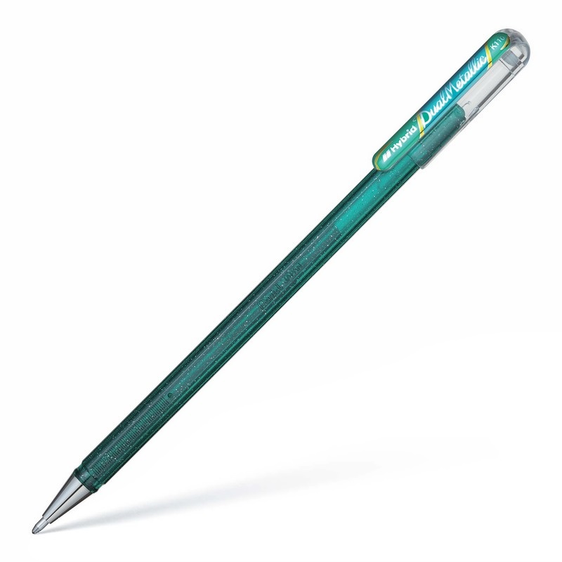 PENTEL gelový roller Hybrid Dual Metallic, zelený / modrý