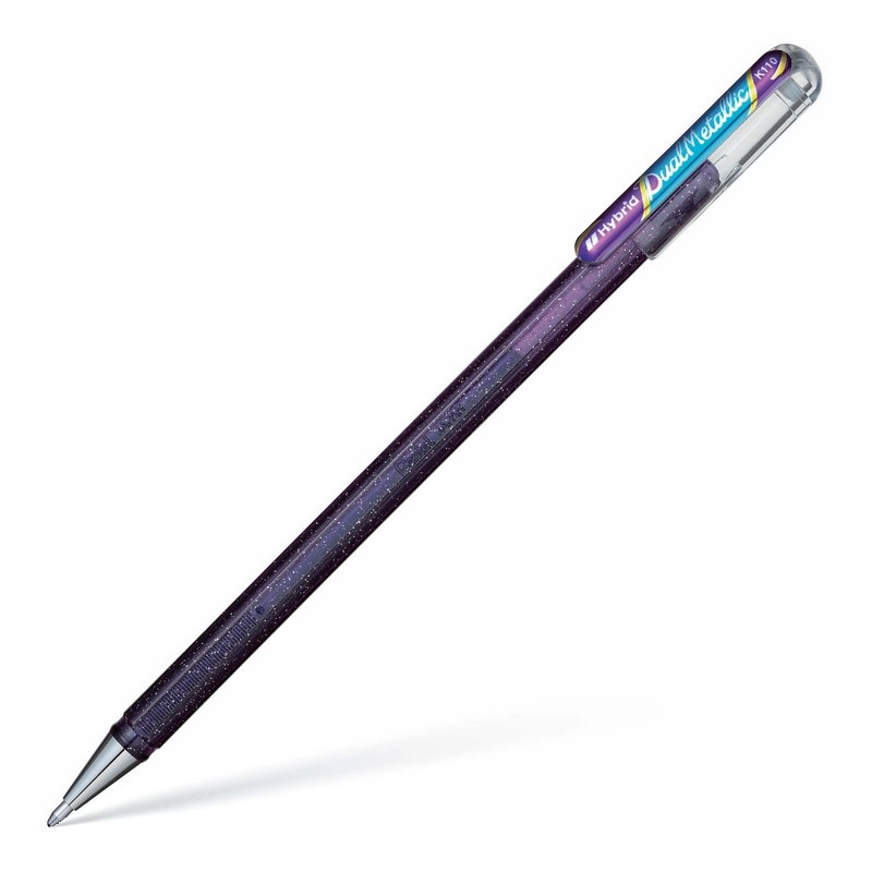 PENTEL gelový roller Hybrid Dual Metallic, fialový / modrý